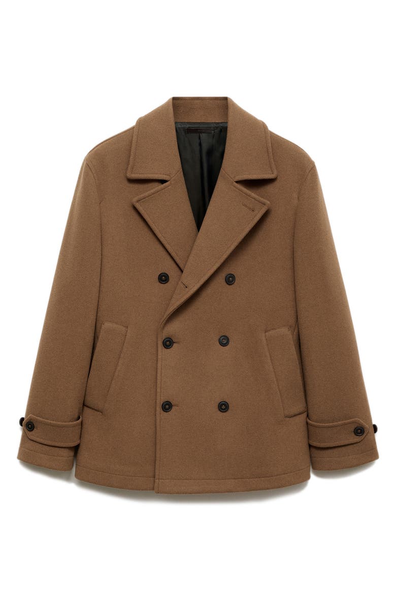 MANGO Wool Blend Peacoat, Alternate, color, 