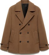 MANGO Wool Blend Peacoat