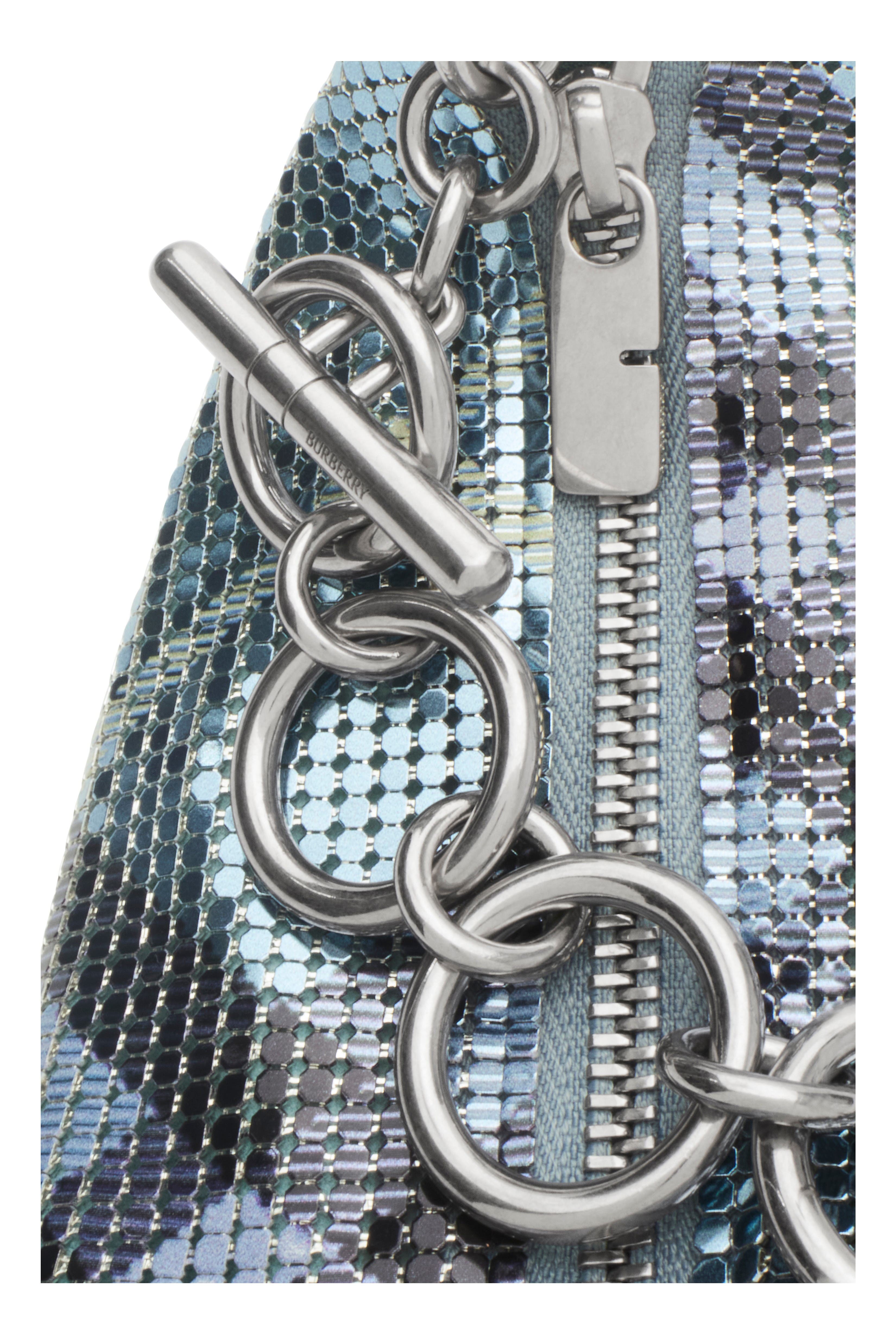 Burberry Chainmail Bag, Alternate, color, Flood Blue