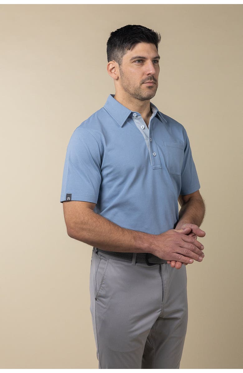 ASHWORTH GOLF Uppers Polo, Alternate, color, Denim
