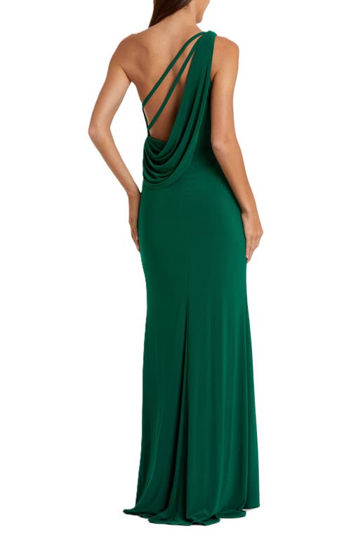 MAC DUGGAL MAC DUGGAL JERSEY ONE SHOULDER DRAPED BACK GOWN