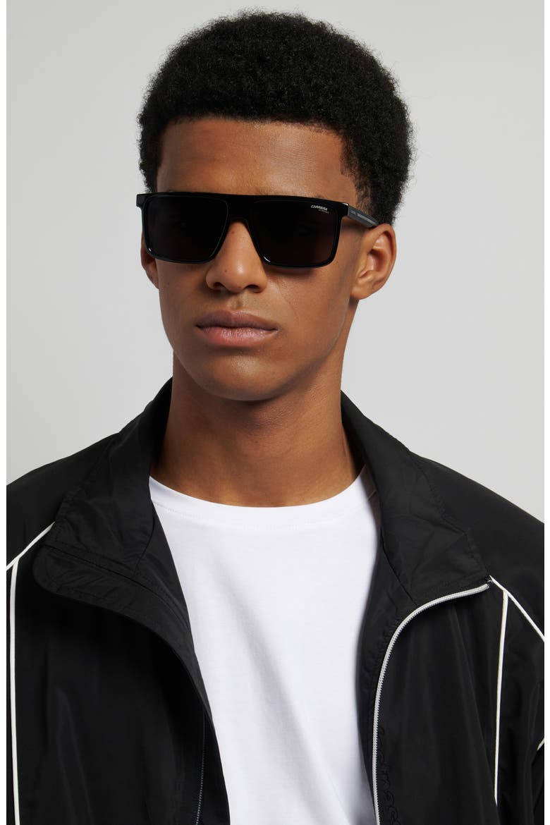 58mm C Sport Square Sunglasses, Alternate, color, BLACK/ GREY