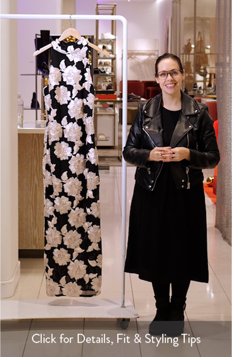 Floral Soutache Sheath Gown, sales video thumbnail