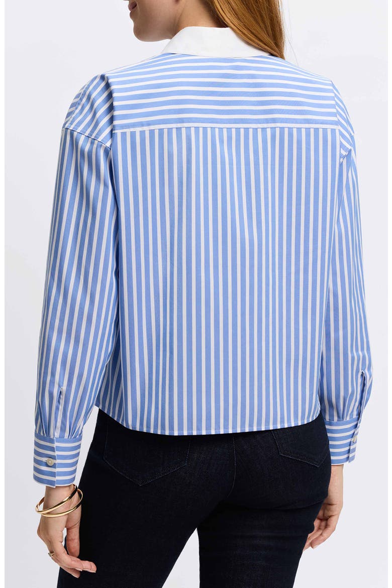 Marina Stripe Cotton Button-Up Shirt, Alternate, color, PERIWINKLE