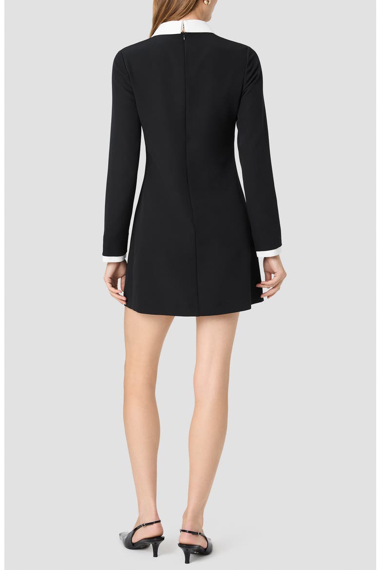 Echo Crepe Long Sleeve Dress, Alternate, color, BLACK/ WINTER WHITE