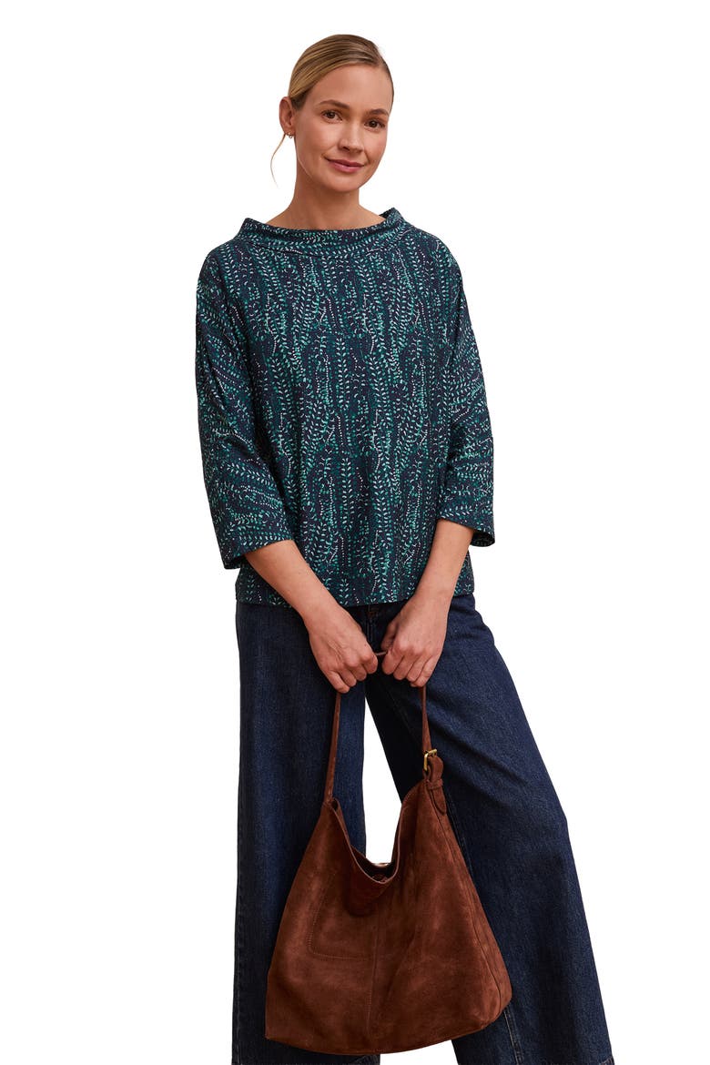 Cotton Blend Collared T-Shirt, Alternate, color, Trailing Vines
