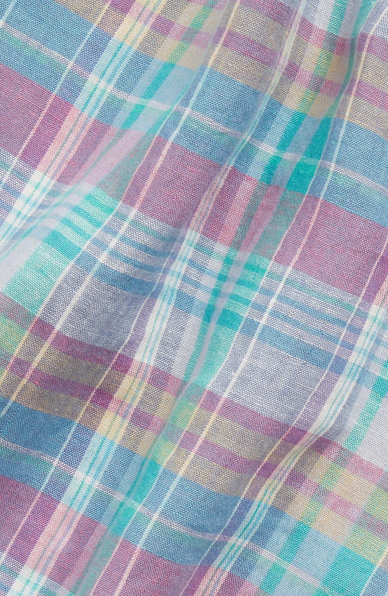 Polo Ralph Lauren Plaid Linen Button-Down Shirt, Alternate, color, Purple/ Blue Multi