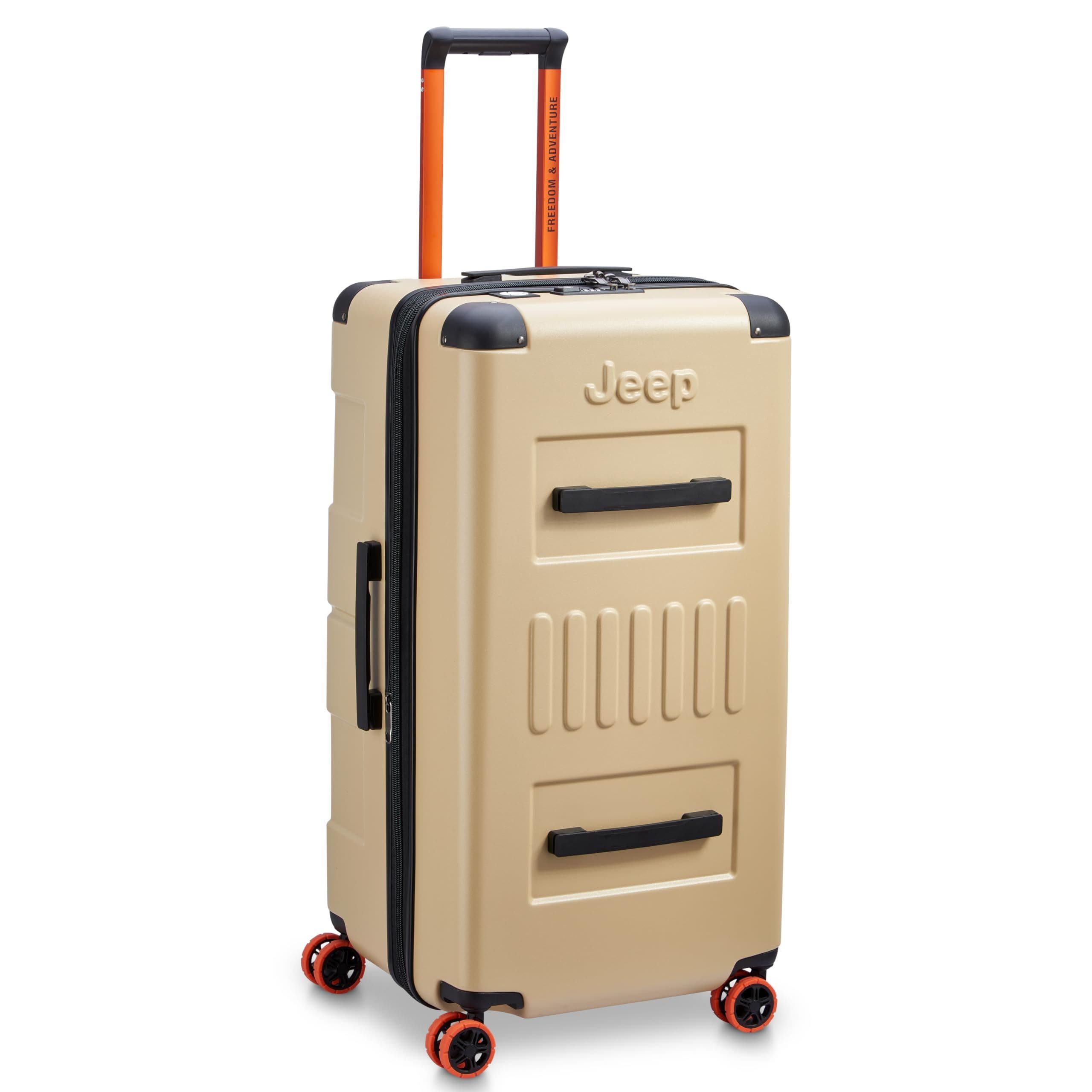 JEEP JH002B Checked-Large 29 Inch Hardside Expandable Luggage with Spinner Wheels, Alternate, color, Warm Sand