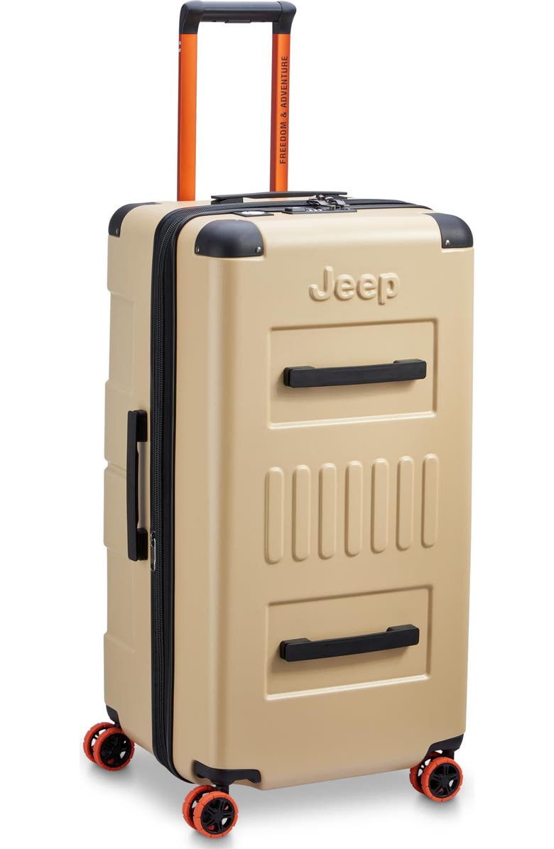JEEP JH002B Checked-Large 29 Inch Hardside Expandable Luggage with Spinner Wheels, Alternate, color, Warm Sand