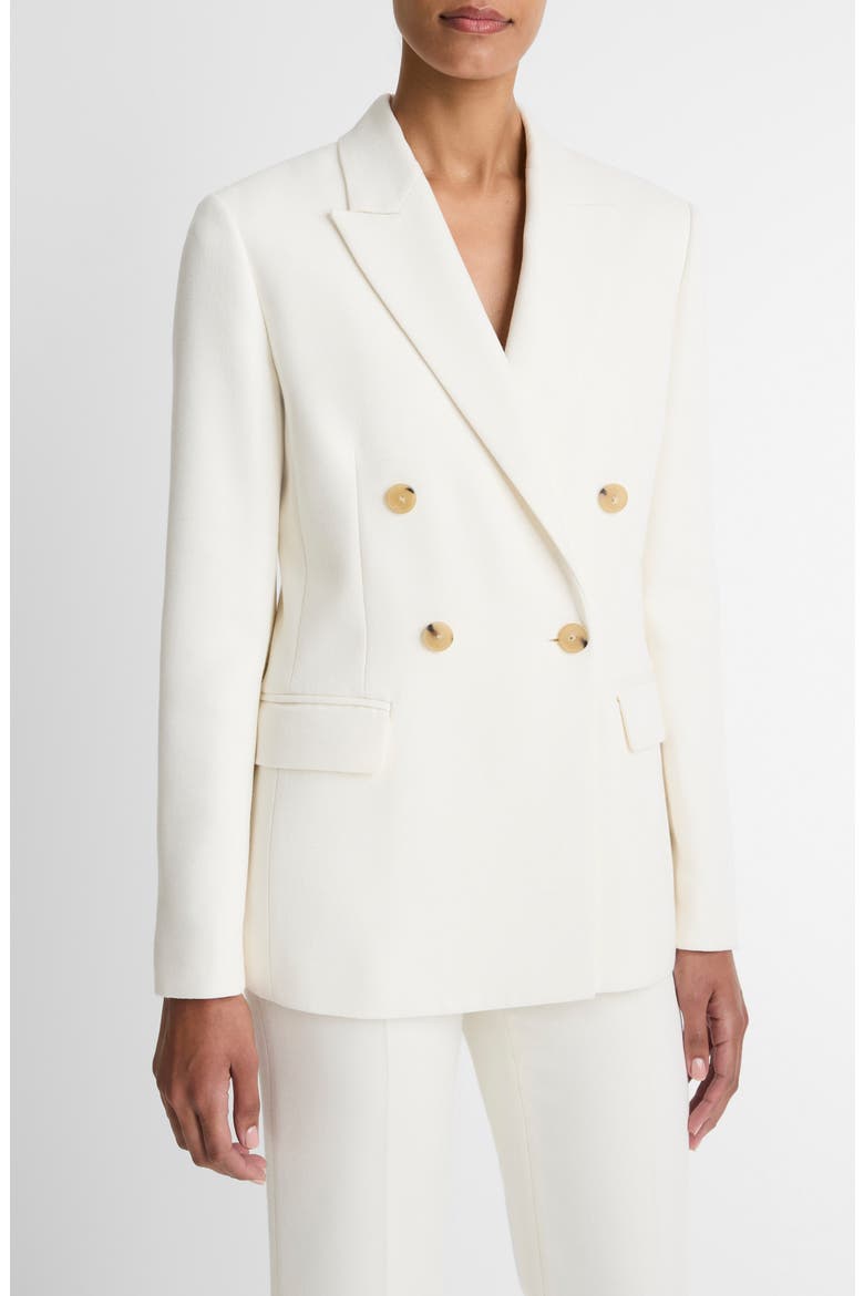Tailored Double Breasted Blazer, Alternate, color, OFF WHITE