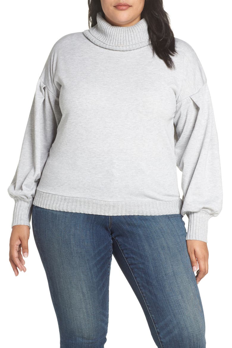 Rib Trim Sweatshirt, Alternate, color, GREY PEARL HEATHER