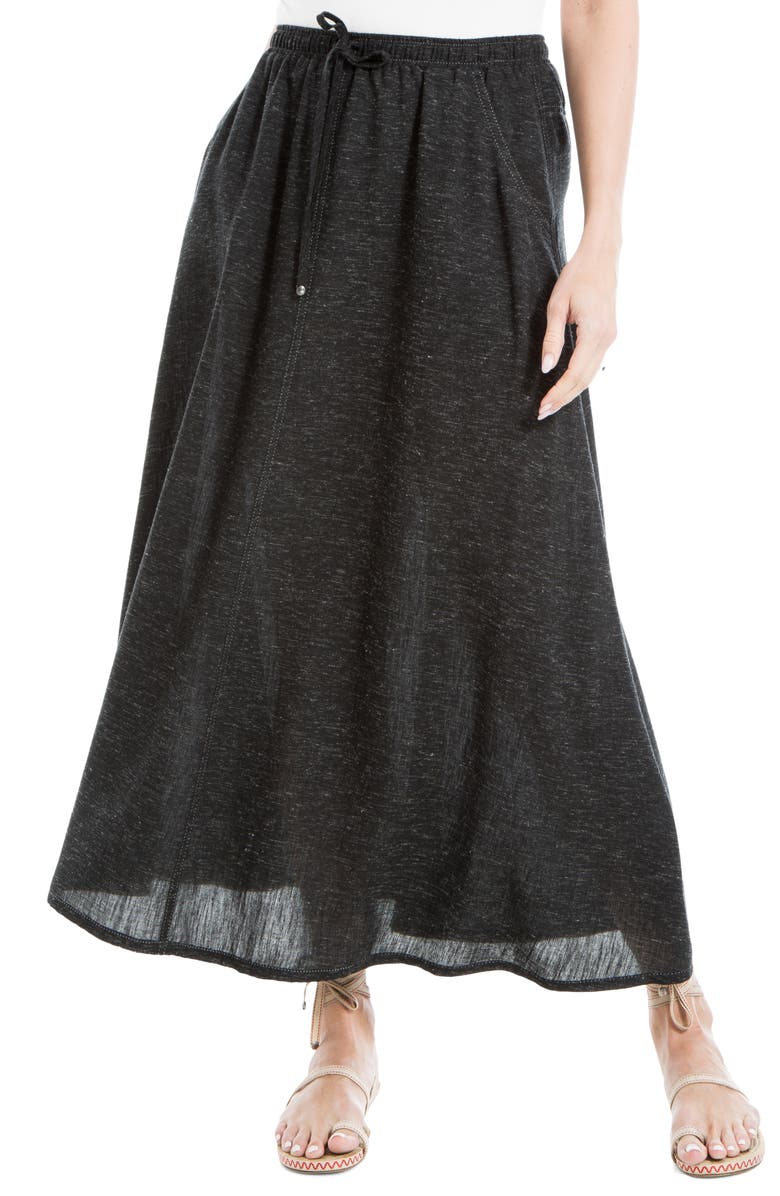 MAX STUDIO Space Dye Tie Waist Maxi Skirt, Main, color,