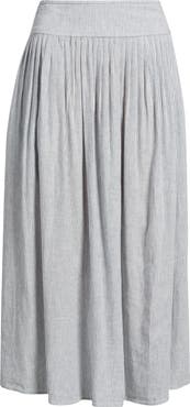 Caslon® Pull-On Linen Blend Midi Skirt