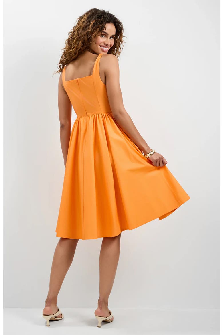 Mirabello Sweetheart Neck Midi Dress, Alternate, color, Aulenti Orange