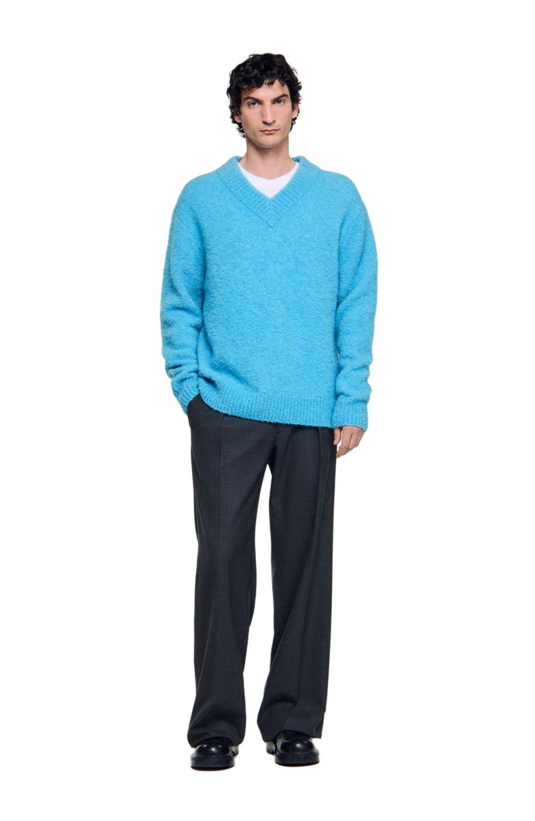 SANDRO V-neck long-sleeve sweater, Alternate, color, 