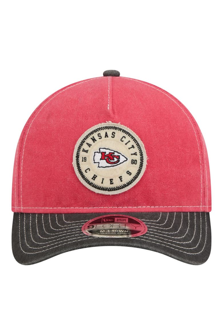 Men's New Era  Red/Black Kansas City Chiefs 9FORTY Felt A-Frame Adjustable Hat, Alternate, color, Red