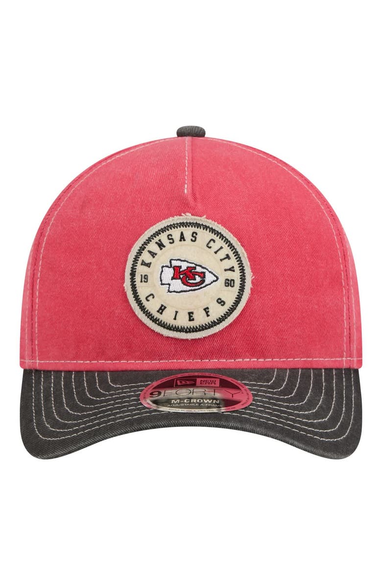 New Era Men's New Era  Red/Black Kansas City Chiefs 9FORTY Felt A-Frame Adjustable Hat, Alternate, color, Red