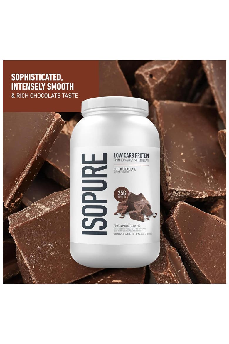 Low Carb Pure Whey Isolate Protein Powder Dutch Chocolate, Alternate, color, None