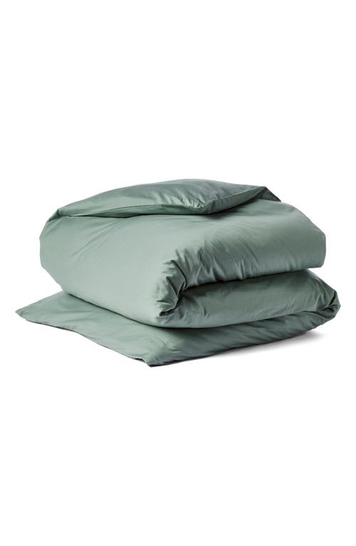 Coyuchi Cloud Soft 320 Thread Count Organic Cotton Sateen Duvet Cover In Sage