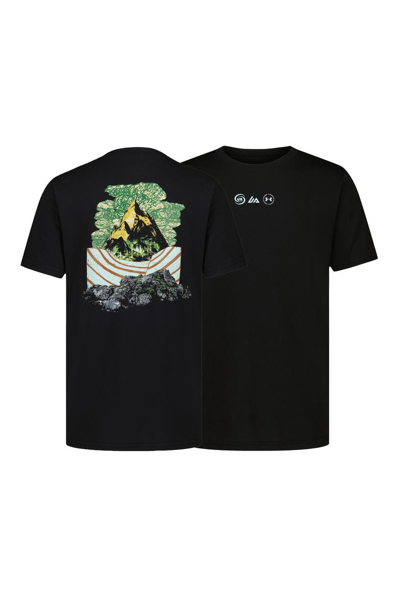 Kids' Mountain Collage Graphic T-Shirt, Alternate, color, BLACK