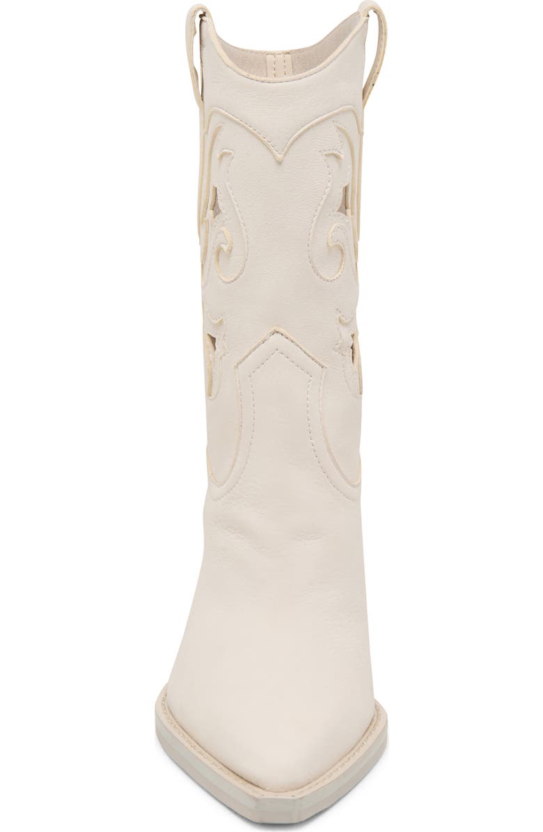 Dolce Vita Ravena Cutout Western Boot, Alternate, color, Off White Nubuck