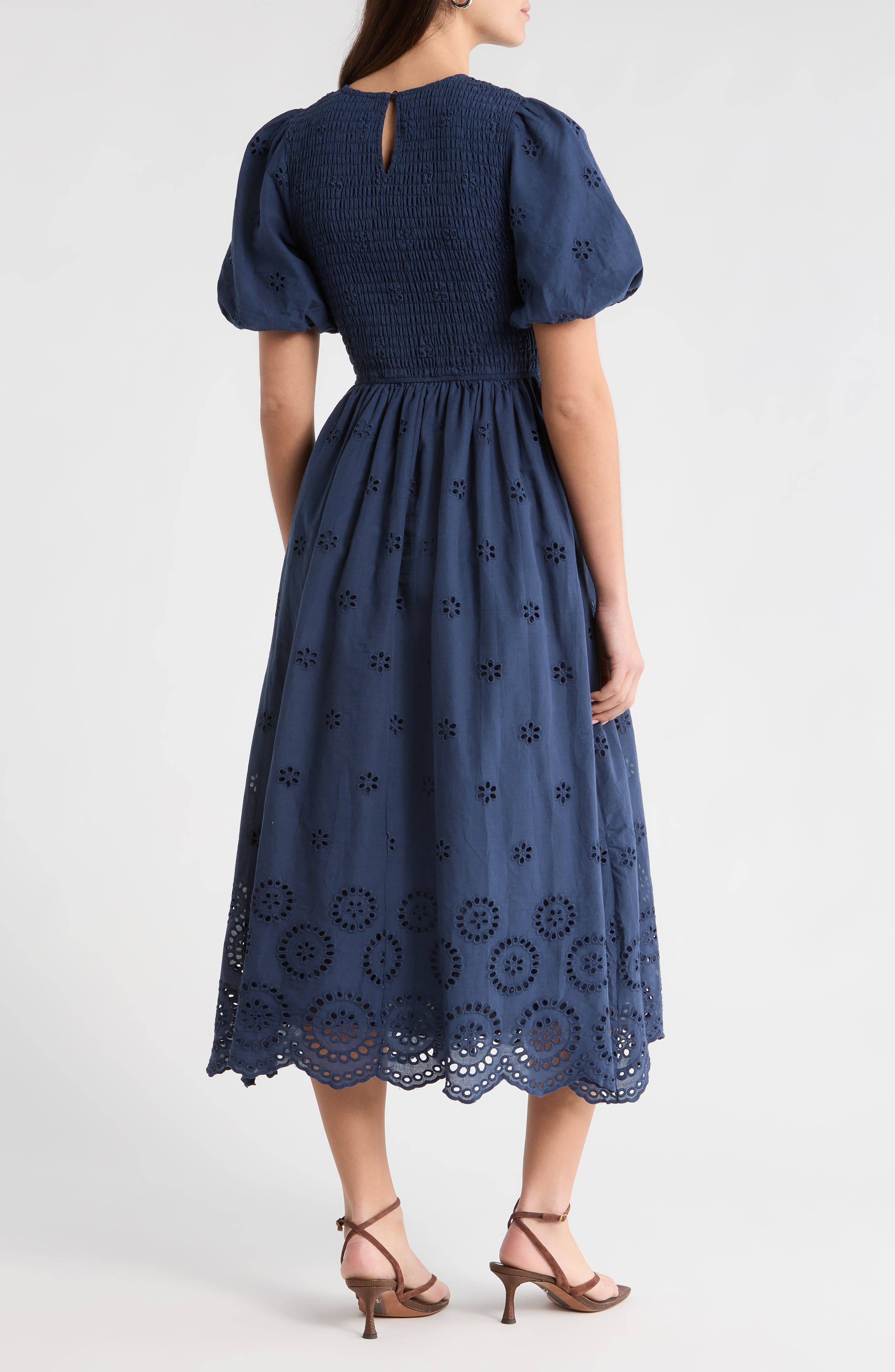 Deana Eyelet Smocked Midi Dress - image 4