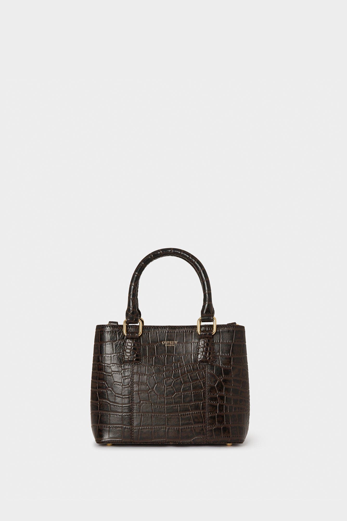 Osprey London The Mini Adaline Leather Grab Bag, Main, color, Chocolate