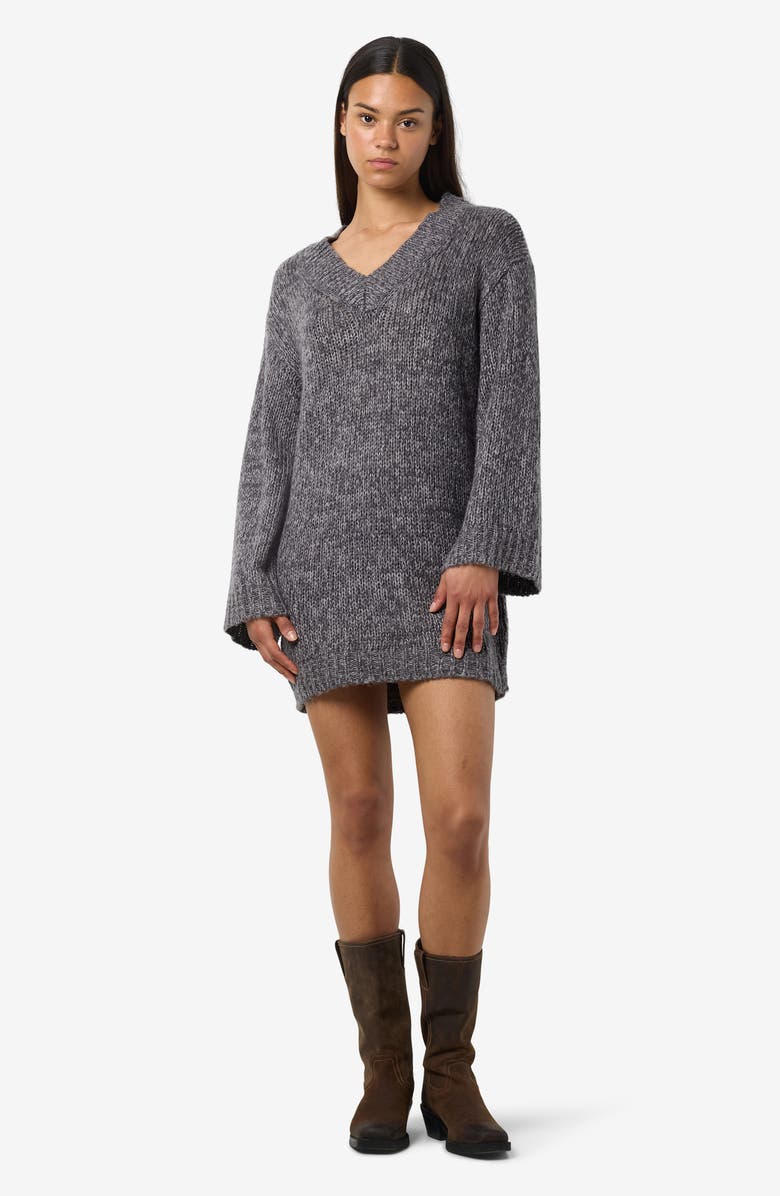 Noisy may Ginna V-Neck Long Sleeve Sweater Dress, Alternate, color,