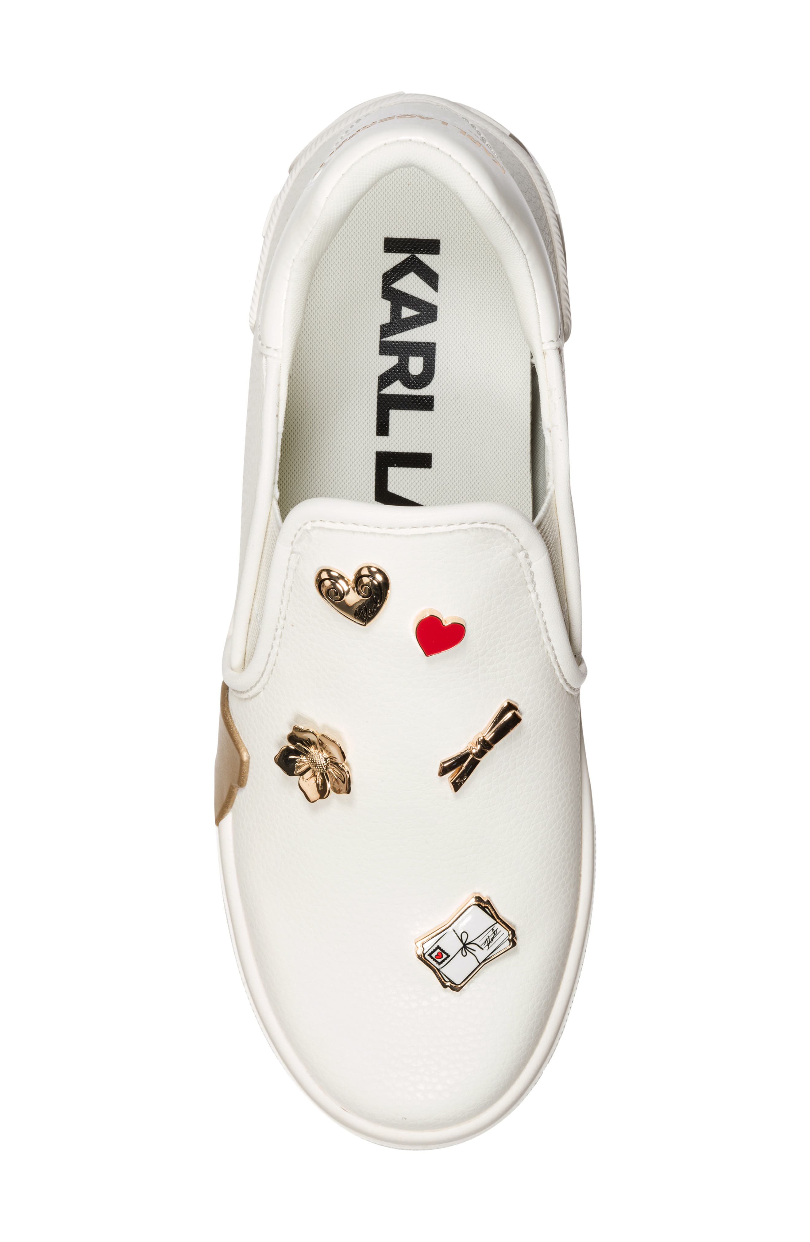 Maude Flirt Charm Embellished Slip-On Sneaker, Alternate, color, CREAM