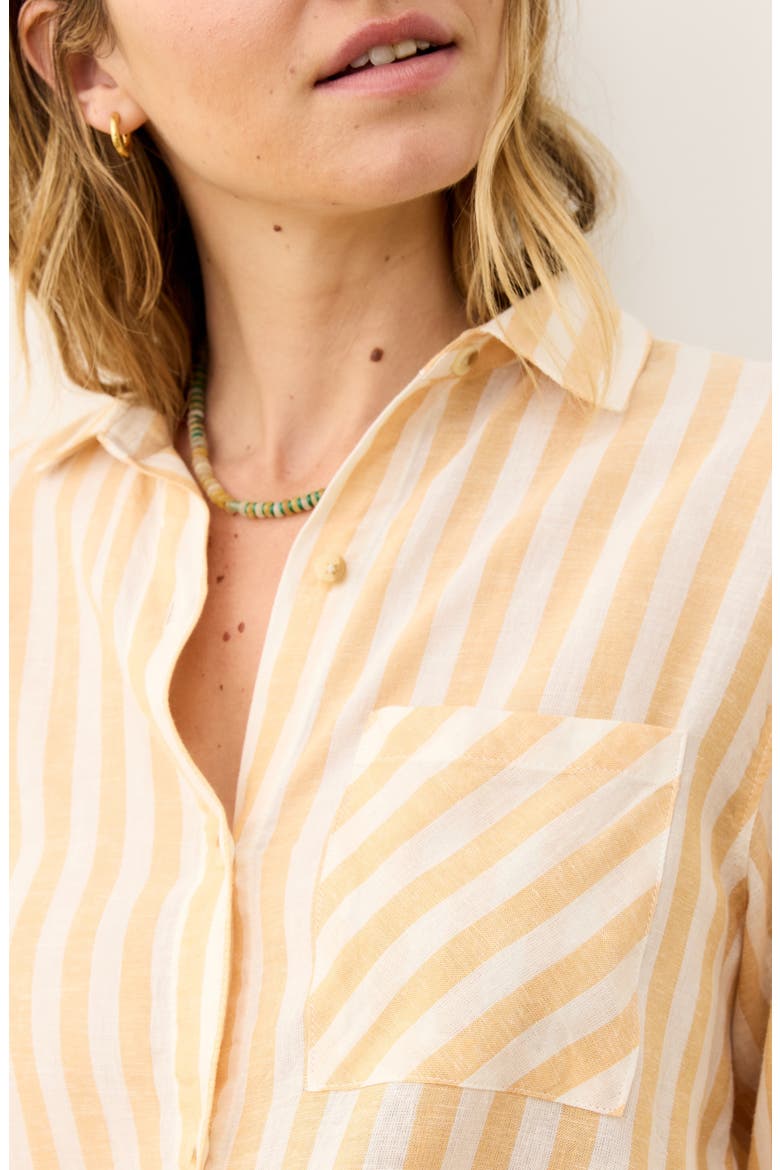 Jane Stripe Button-Up Shirt, Alternate, color, YELLOW/ WHITE STRIPE