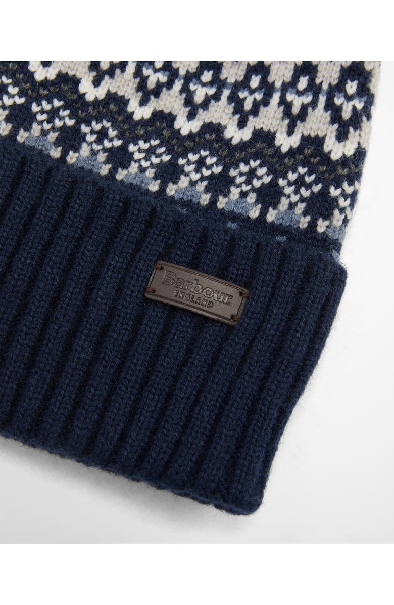 Barbour Marlow Fair Isle Beanie, Alternate, color, Navy