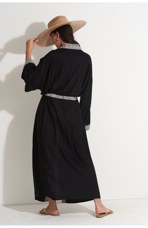 Gottex Beach Life Lee Midi Swim Cover Up Kimono In Black