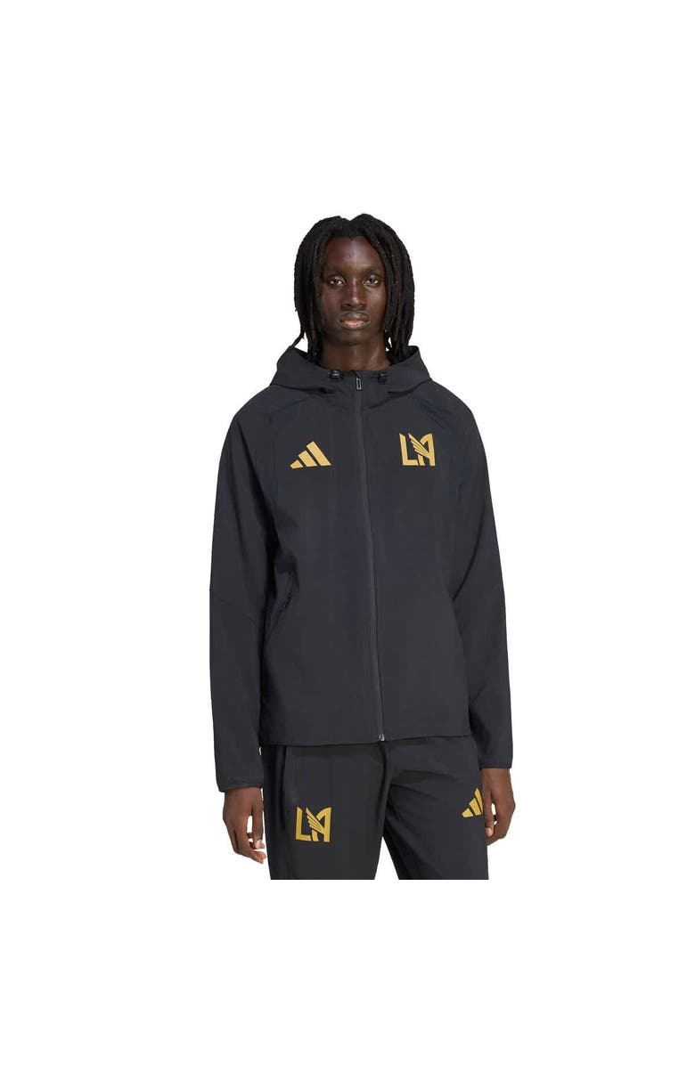 adidas Men's adidas  Black LAFC Tiro Travel Full-Zip Hooded Windbreaker, Main, color, Black