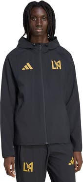 adidas Men's adidas  Black LAFC Tiro Travel Full-Zip Hooded Windbreaker