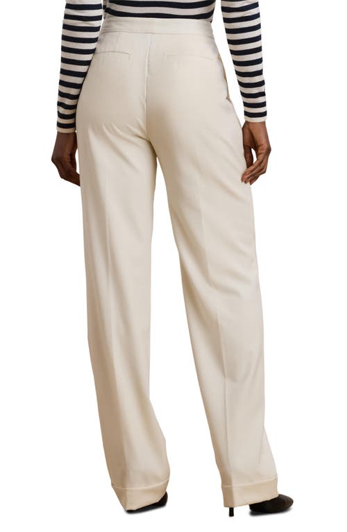 RALPH LAUREN LAUREN RALPH LAUREN PLEATED WOOL TWILL STRAIGHT LEG PANTS