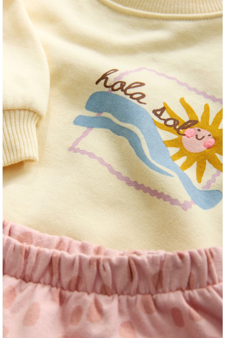 Kids' Graphic Sweatshirt & Wide Leg Sweatpants Set, Alternate, color, YELLOW