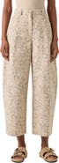 Akris punto Ikat Floral Cotton Blend Canvas Barrel Leg Crop Pants