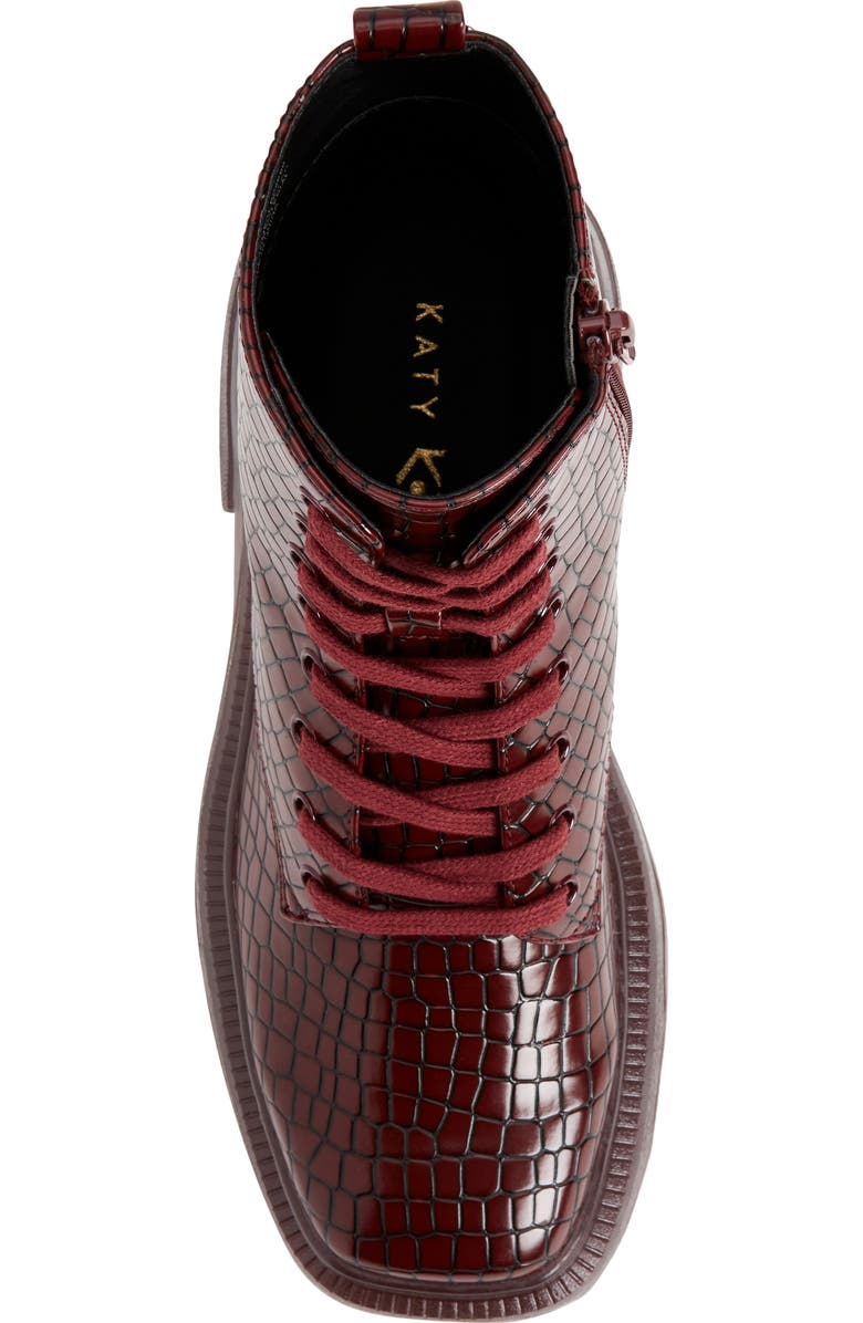 Katy Perry The Geli Combat Boot, Alternate, color, Burgundy Croc