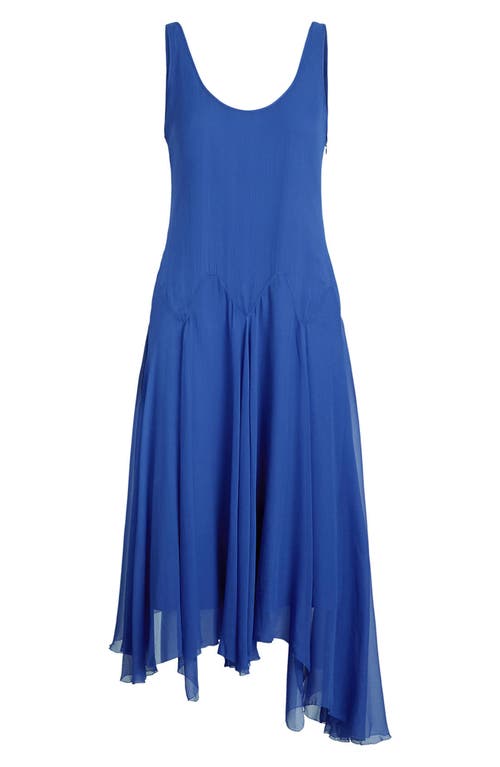 Ralph Lauren Crinkled Georgette Silk Dress In Kite Blue