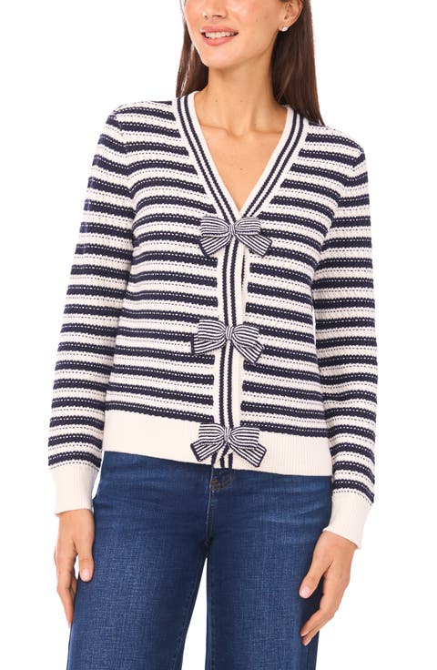 by Cynthia Steffe 'Dotted Delights' Woven Front Sweater