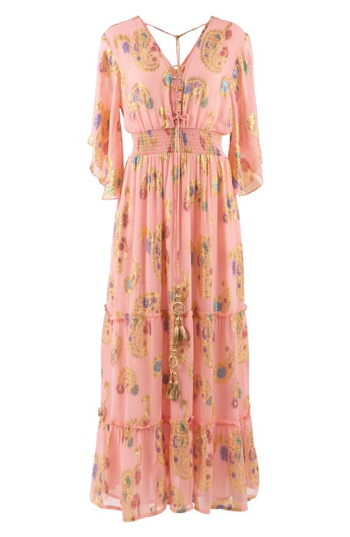 HOLICHIC HOLICHIC DEVINA METALLIC EMBROIDERY GEORGETTE MAXI DRESS