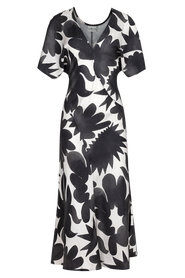 Untitled in Motion Zena Printed V-Neck Midi Dress