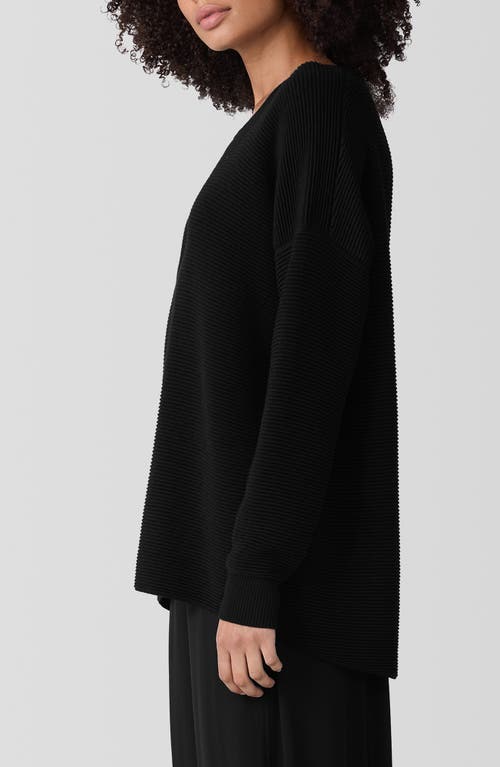 Eileen Fisher Ottoman Stitch Tunic Sweater In Black