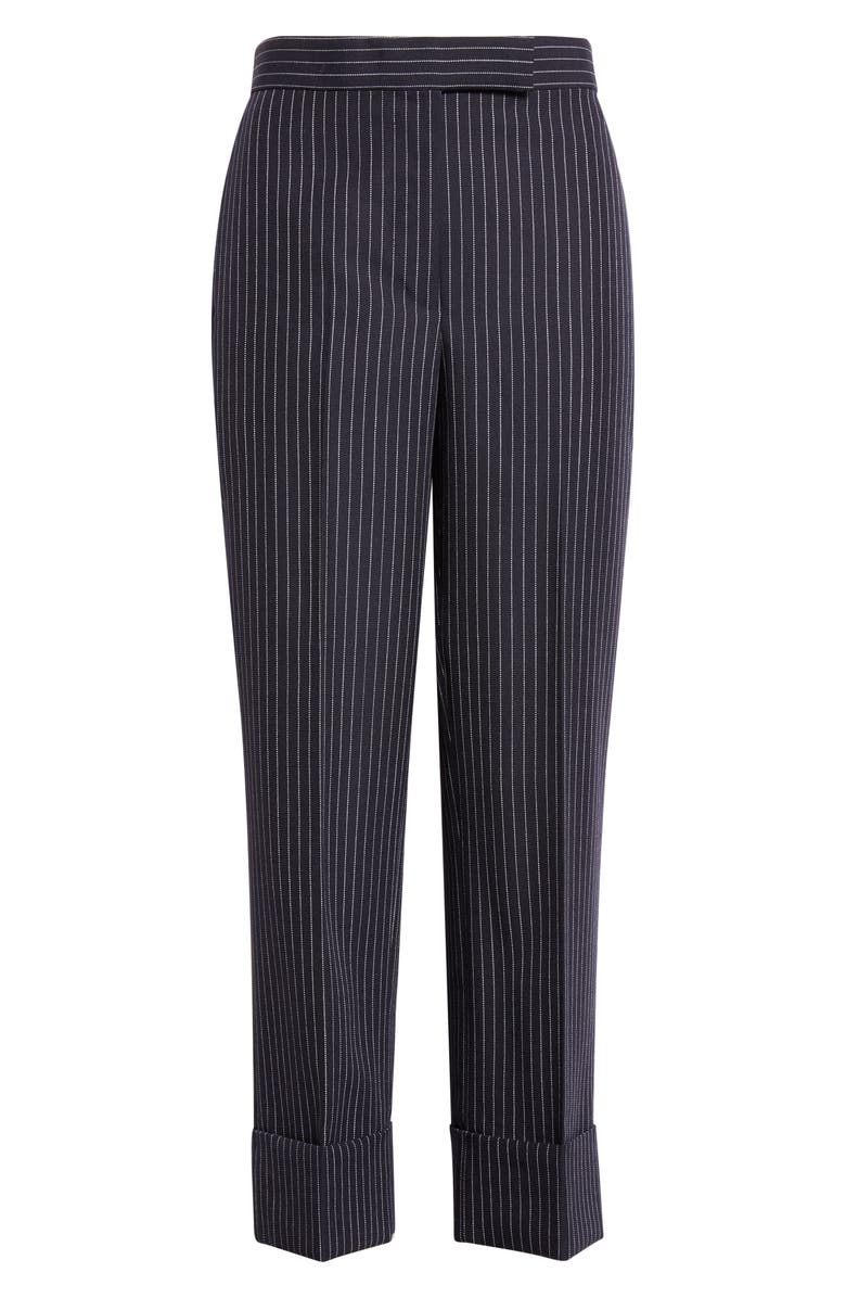 Thom Browne Fit 1 Pinstripe Backstrap Virgin Wool Blend Pants, Alternate, color, Navy