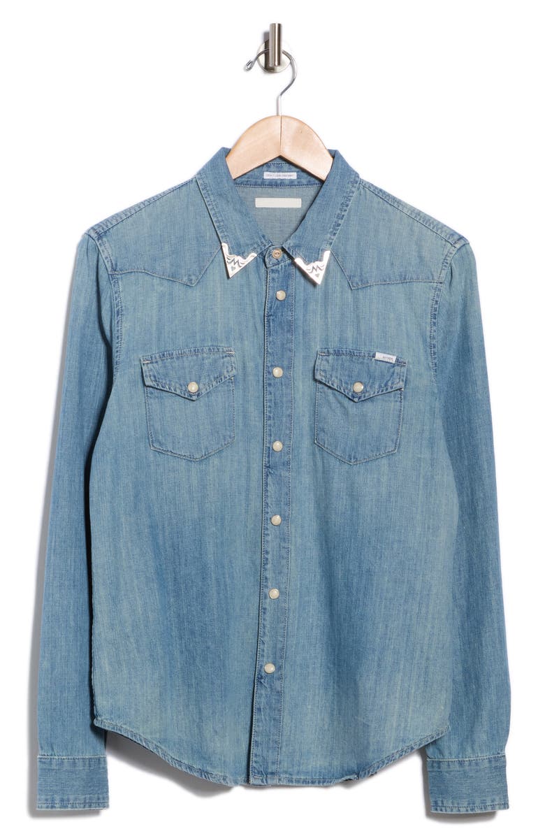 MOTHER All My Exes Metal Tipped Denim Shirt, Alternate, color, 