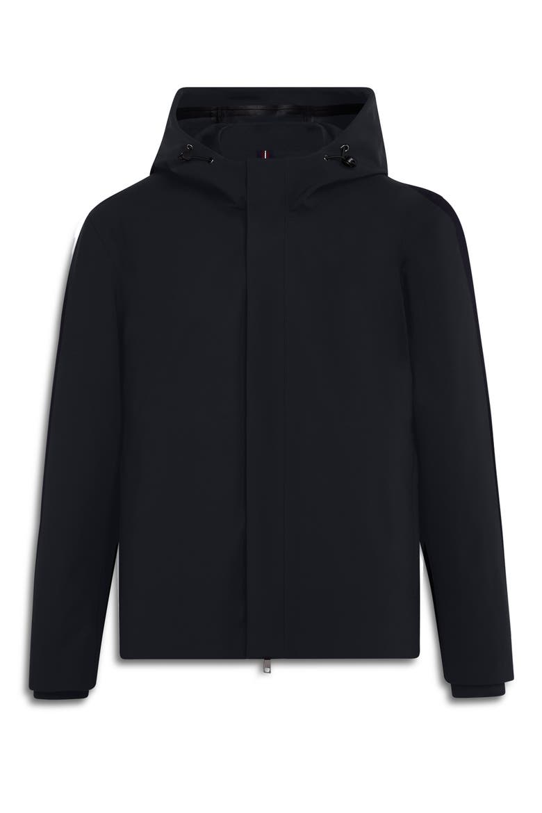 Full Zip Hooded Bomber Jacket, Alternate, color, CAVIAR