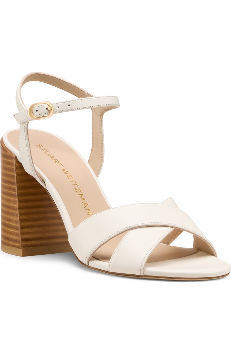 Stuart Weitzman Alyssa Ankle Strap Sandal, Main, color, Cream/ New Camel