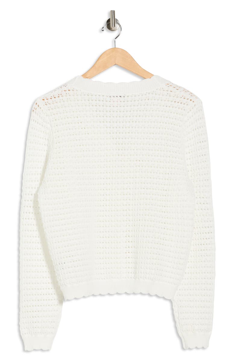 Nanette Lepore Open Stitch Cardigan, Alternate, color, Brilliant White