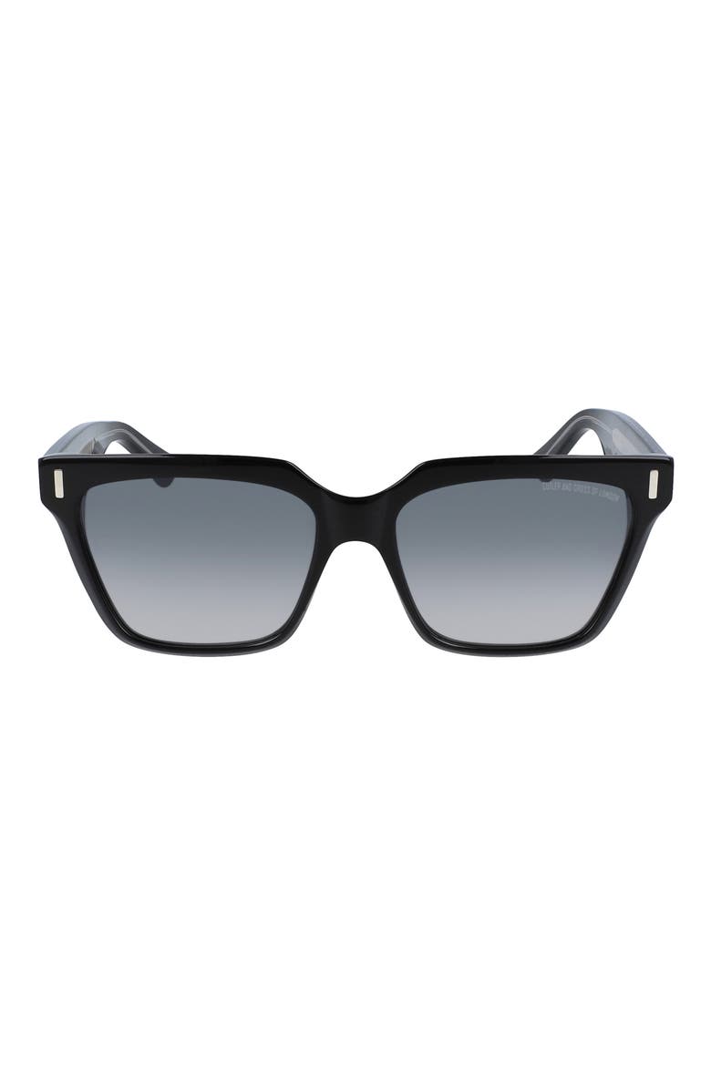 57mm Square Sunglasses, Main, color, BLACK TAXI