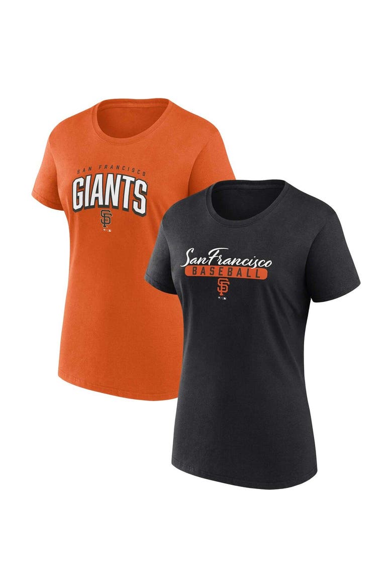 Women's Fanatics Branded Black/Orange San Francisco Giants Fan T-Shirt Combo Set, Main, color, Black